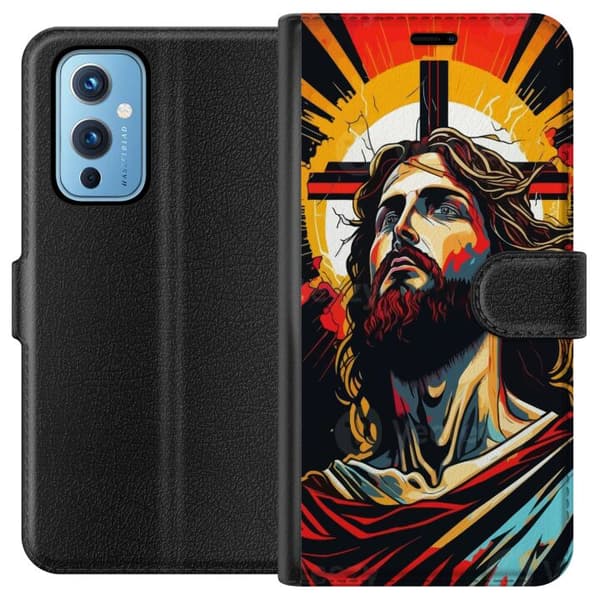 OnePlus 9 Lommeboketui Jesus & Kort - religiøst motiv med dyp symbolikk