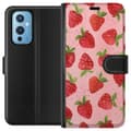 Miniatyrbild 1 av 3: OnePlus 9 Plånboksfodral Strawberry Dreams – jordgubbsmönster i retrostil