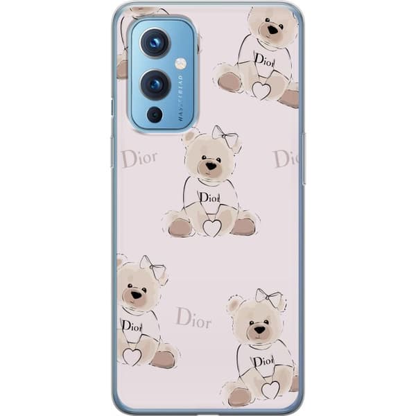 OnePlus 9 Genomskinligt Skal Teddy Dior Vibes – lyxig nalle i fashionstil