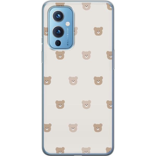 OnePlus 9 Gjennomsiktig deksel Teddybakgrunn - søte teddybjørner mot en myk bakgrunn