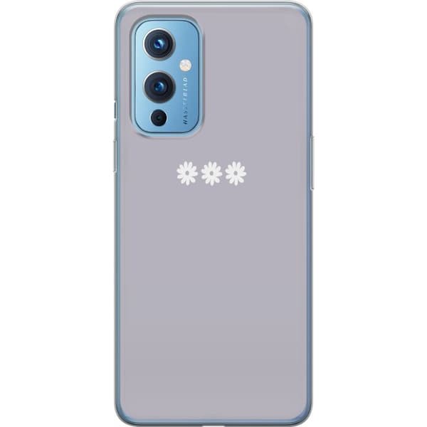 OnePlus 9 Gjennomsiktig deksel Lilla Blomminimalisme - stilig blomstermotiv på lilla bakgrunn