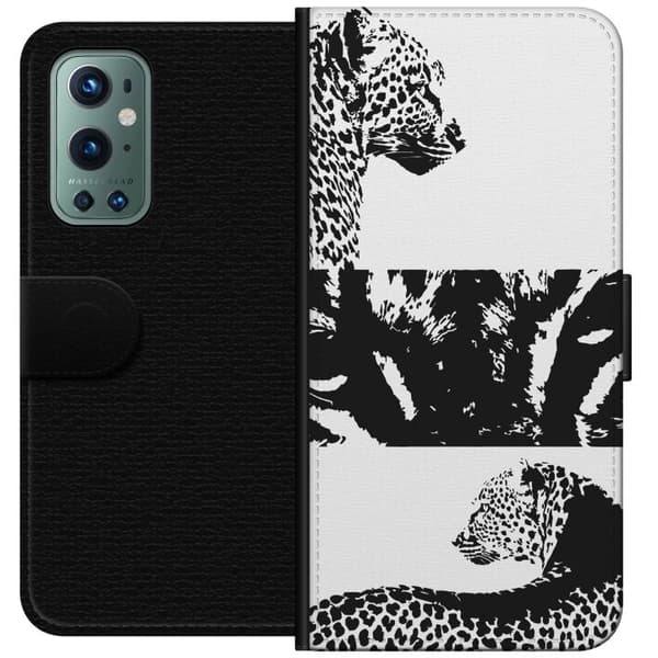 OnePlus 9 Pro Plånboksfodral Leopard Faces – trendigt mönster med leopardansikten