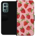 Miniatyrbild 1 av 3: OnePlus 9 Pro Plånboksfodral Strawberry Dreams – jordgubbsmönster i retrostil