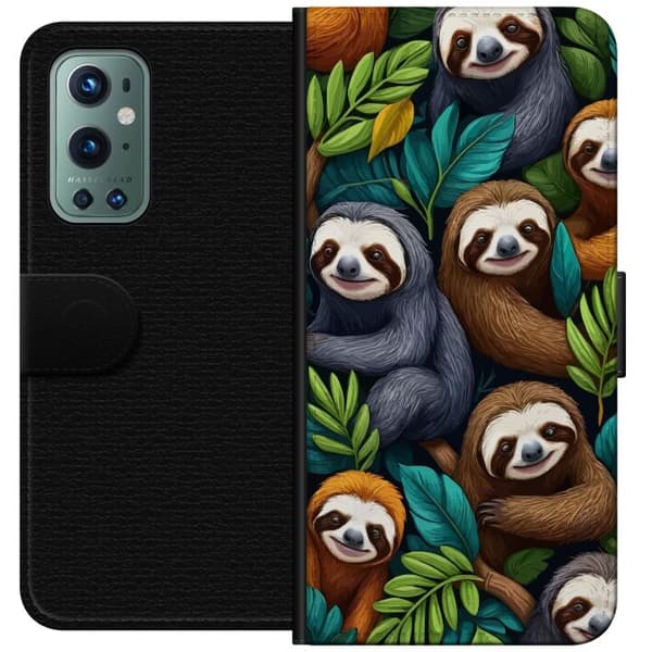OnePlus 9 Pro Plånboksfodral Sengångarstil – avslappnat motiv med söt sengångare
