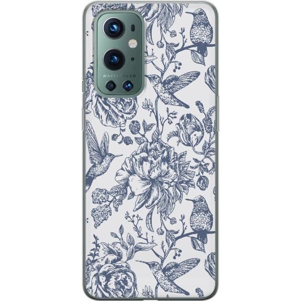 OnePlus 9 Pro Genomskinligt Skal Blomster & Fåglar – romantiskt mönster i vintage-stil
