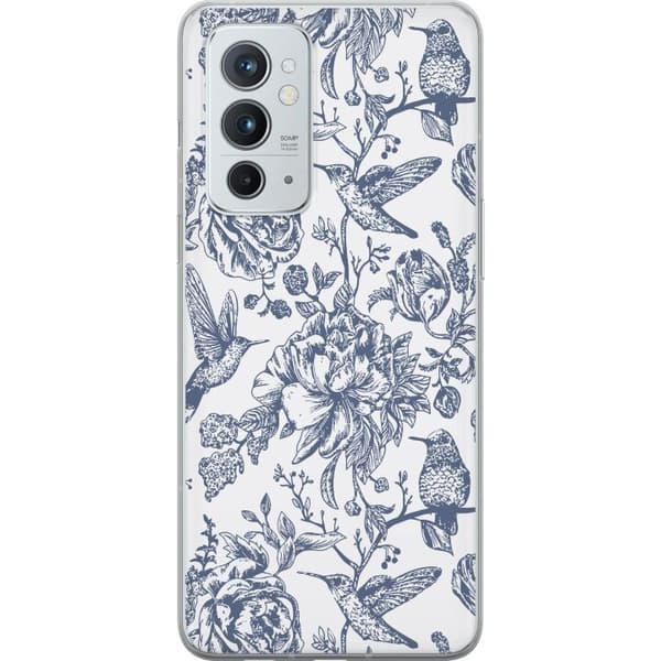 OnePlus 9RT 5G Genomskinligt Skal Blomster & Fåglar – romantiskt mönster i vintage-stil