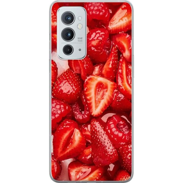 OnePlus 9RT 5G Genomskinligt Skal Jordgubbsmönster – sött motiv med sommarkänsla