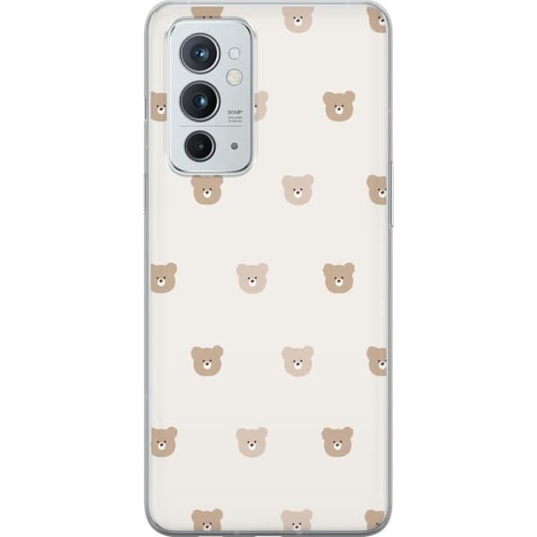 OnePlus 9RT 5G Genomskinligt Skal Teddy Background – gulliga nallar mot mjuk bakgrund