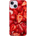 Miniatyrbillede 1 af 3: Apple iPhone 14 Gennemsigtig cover Jordbærmønster - sødt motiv med sommerstemning