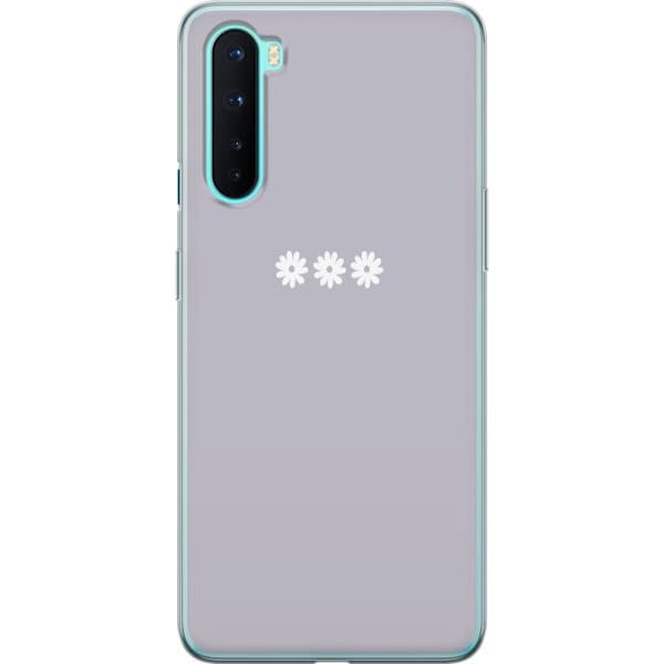 OnePlus Nord Gjennomsiktig deksel Lilla Blomminimalisme - stilig blomstermotiv på lilla bakgrunn
