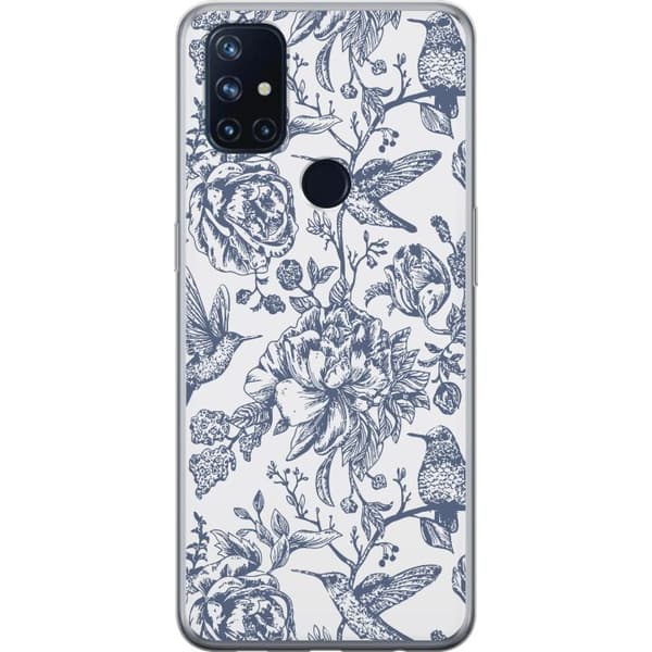 OnePlus Nord N10 5G Gjennomsiktig deksel Blomster & Fugler - Romantiskt Vintage-stil Mønster