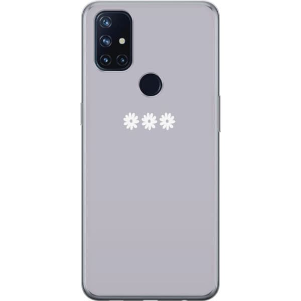 OnePlus Nord N10 5G Genomskinligt Skal Lila Blomminimalism – stilrent blommotiv på lila bakgrund