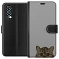 Miniatyrbilde 1 av 3: OnePlus Nord 2 5G Lommeboketui Grå Kattblikk - stilren katte design med grå bakgrunn