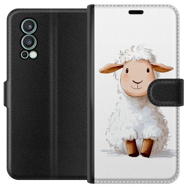 OnePlus Nord 2 5G Lommeboketui  Søtt Lam - tegneseriestil for barn og babyprodukter