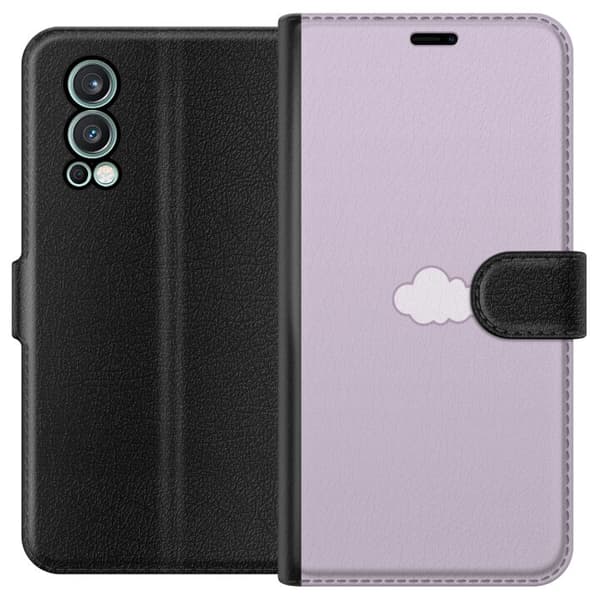 OnePlus Nord 2 5G Lommeboketui Lilla Sky - minimalistisk sky på en lilla bakgrunn