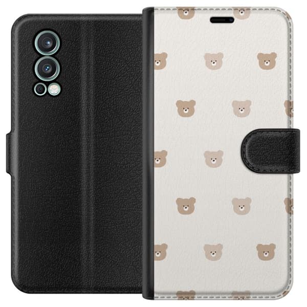 OnePlus Nord 2 5G Lommeboketui Teddybakgrunn - søte teddybjørner mot en myk bakgrunn