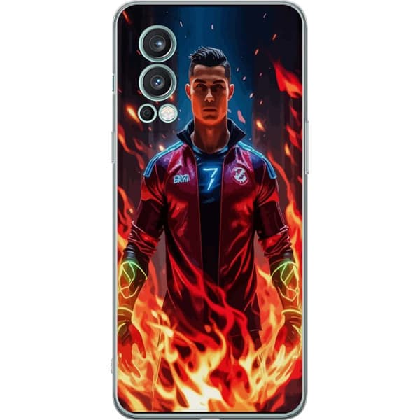 OnePlus Nord 2 5G Gjennomsiktig deksel Ronaldo Inferno - fotballhelt i flammer