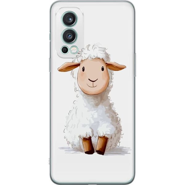 OnePlus Nord 2 5G Gjennomsiktig deksel  Søtt Lam - tegneseriestil for barn og babyprodukter