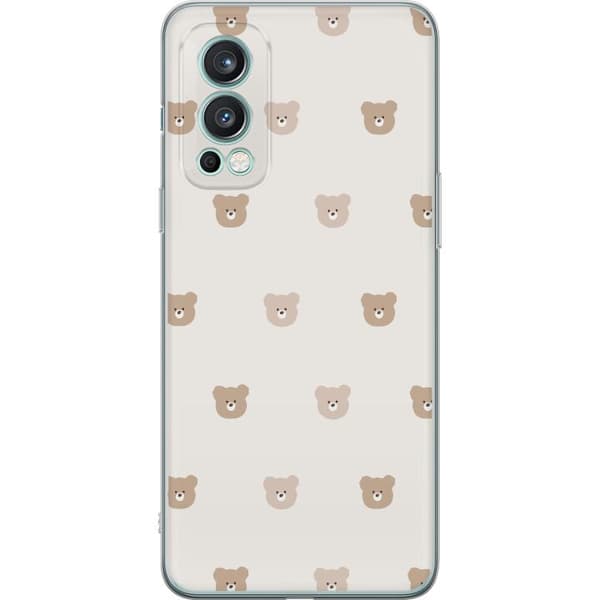 OnePlus Nord 2 5G Gjennomsiktig deksel Teddybakgrunn - søte teddybjørner mot en myk bakgrunn