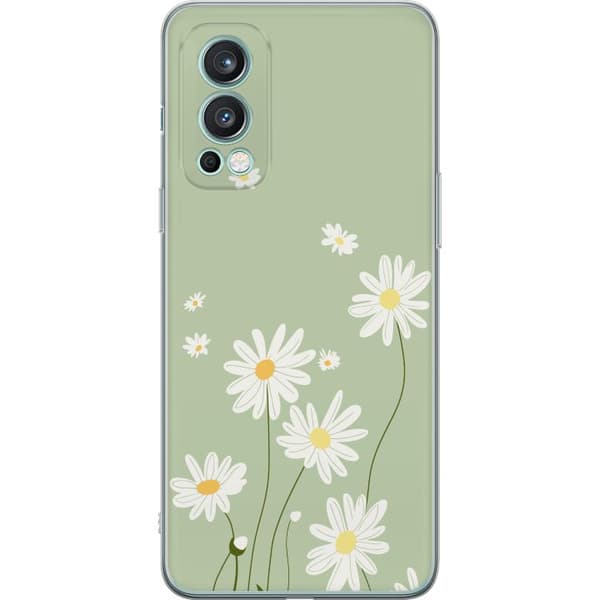 OnePlus Nord 2 5G Gjennomsiktig deksel Prestekrager - blomstrete mønster i svensk sommerstil