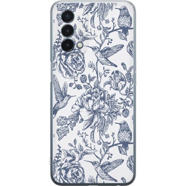 OnePlus Nord N200 5G Läpinäkyvä kuori Kukat & Linnut - Romanttinen Vintage-tyylinen Kuviointi