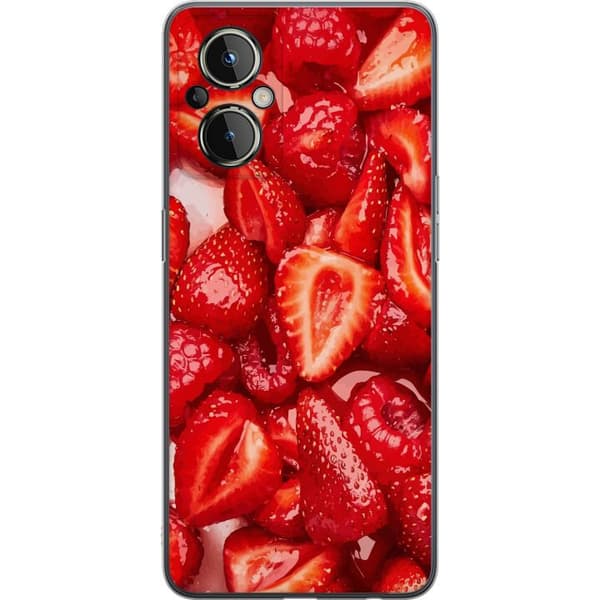 OnePlus Nord N20 5G Läpinäkyvä kuori Mansikkakuviointi - makea motiivi kesäfiiliksellä