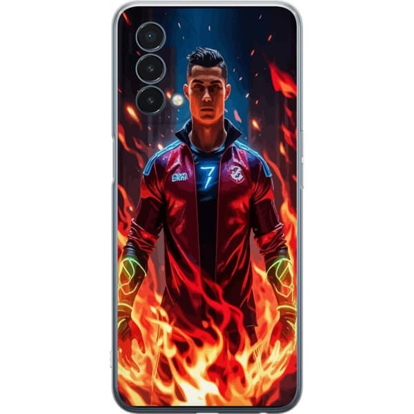 OnePlus Nord N200 5G Gjennomsiktig deksel Ronaldo Inferno - fotballhelt i flammer