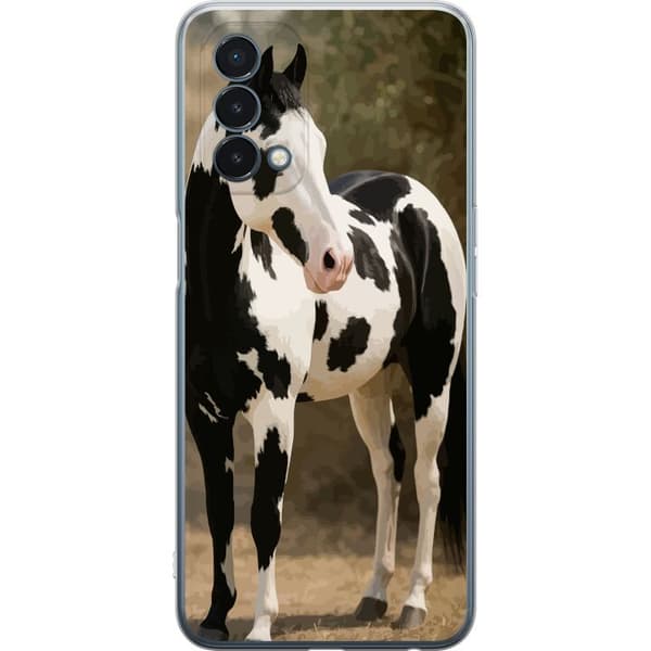 OnePlus Nord N200 5G Gjennomsiktig deksel Vakker Hest - elegant illustrasjon av hestemotiv
