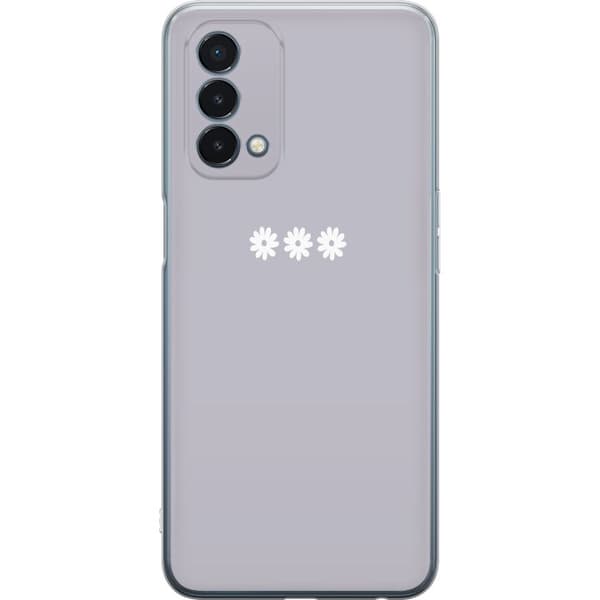 OnePlus Nord N200 5G Gjennomsiktig deksel Lilla Blomminimalisme - stilig blomstermotiv på lilla bakgrunn