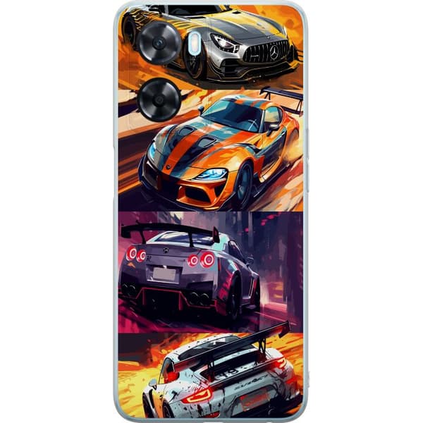OnePlus Nord N20 SE Läpinäkyvä kuori Ralli kuume - vauhdikas teema ralliautoilla