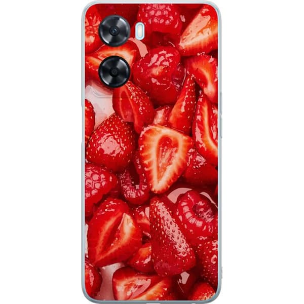 OnePlus Nord N20 SE Gennemsigtig cover Jordbærmønster - sødt motiv med sommerstemning