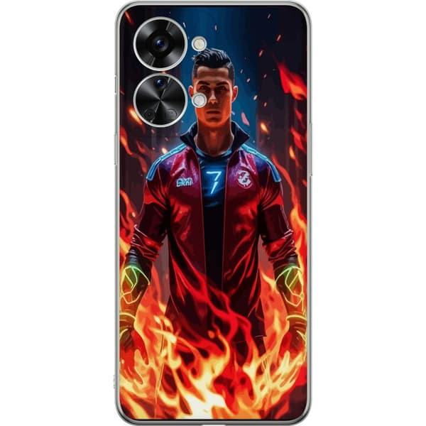 OnePlus Nord 2T Gjennomsiktig deksel Ronaldo Inferno - fotballhelt i flammer