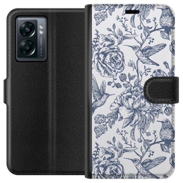 OnePlus Nord N300 Lommeboketui Blomster & Fugler - Romantiskt Vintage-stil Mønster