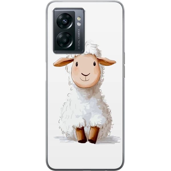 OnePlus Nord N300 Gjennomsiktig deksel Søtt Lam - tegneseriestil for barn og babyprodukter
