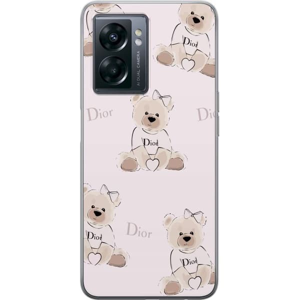 OnePlus Nord N300 Gjennomsiktig deksel Teddy Dior Vibes - luksuriøs teddybjørn i motestil