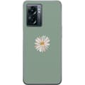 Miniatyrbilde 1 av 3: OnePlus Nord N300 Gjennomsiktig deksel Grønn Minimalblomst - stilren blomst på grønn bakgrunn