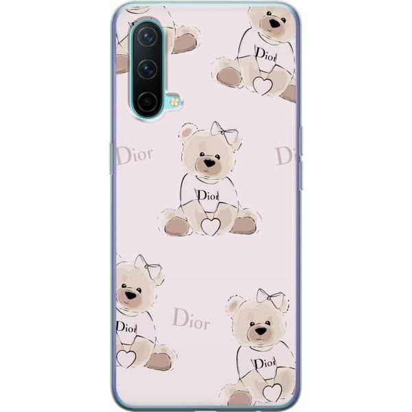 OnePlus Nord CE 5G Gjennomsiktig deksel Teddy Dior Vibes - luksuriøs teddybjørn i motestil
