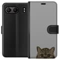 Miniatyrbilde 1 av 3: OnePlus Nord 4 Lommeboketui Grå Kattblikk - stilren katte design med grå bakgrunn