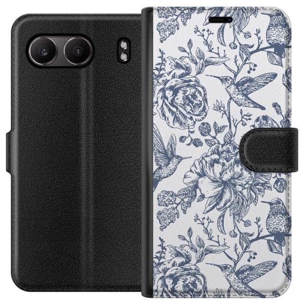 OnePlus Nord 4 Lompakkokotelo Kukat & Linnut - Romanttinen Vintage-tyylinen Kuviointi