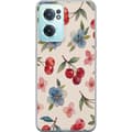 Miniatyrbilde 1 av 3: OnePlus Nord CE 2 5G Gjennomsiktig deksel Bær & Blomster - mønster med blå blomster og skogsbær