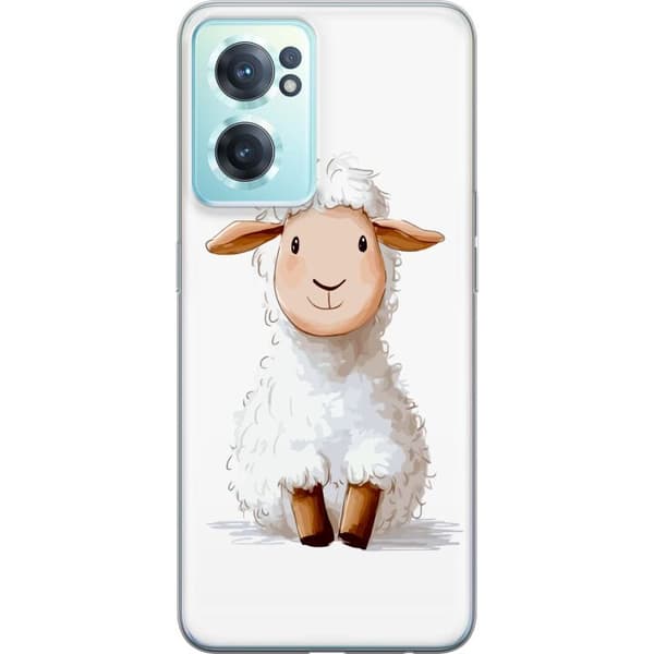 OnePlus Nord CE 2 5G Gjennomsiktig deksel  Søtt Lam - tegneseriestil for barn og babyprodukter