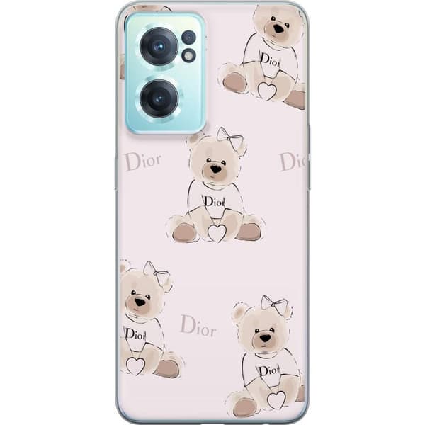 OnePlus Nord CE 2 5G Gjennomsiktig deksel Teddy Dior Vibes - luksuriøs teddybjørn i motestil