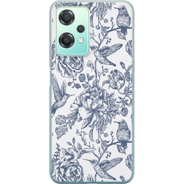 OnePlus Nord CE 2 Lite 5G Gjennomsiktig deksel Blomster & Fugler - Romantiskt Vintage-stil Mønster