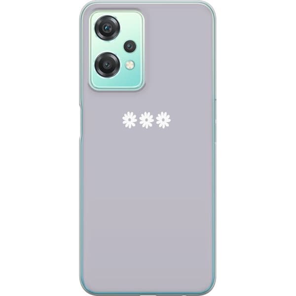 OnePlus Nord CE 2 Lite 5G Gjennomsiktig deksel Lilla Blomminimalisme - stilig blomstermotiv på lilla bakgrunn