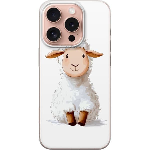 Apple iPhone 16 Pro Gjennomsiktig deksel Søtt Lam - tegneseriestil for barn og babyprodukter