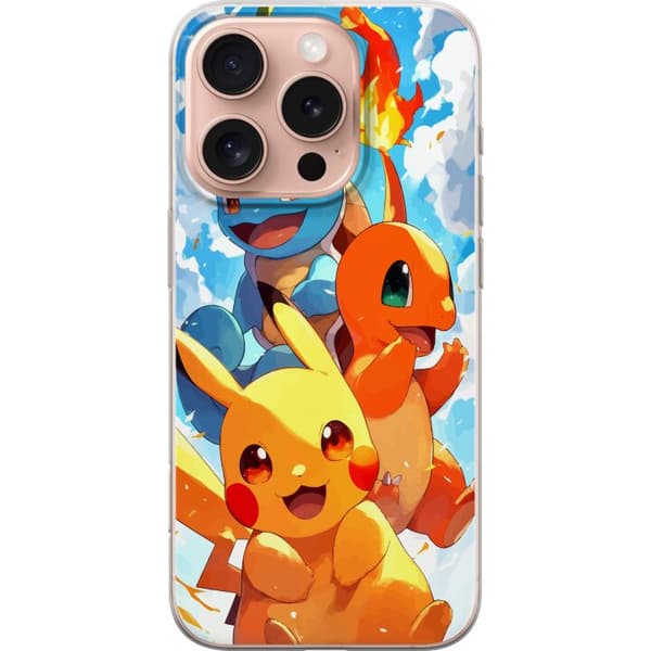 Apple iPhone 16 Pro Genomskinligt Skal Pocket Creatures – inspirerat av Pokémon utan att nämna namnet