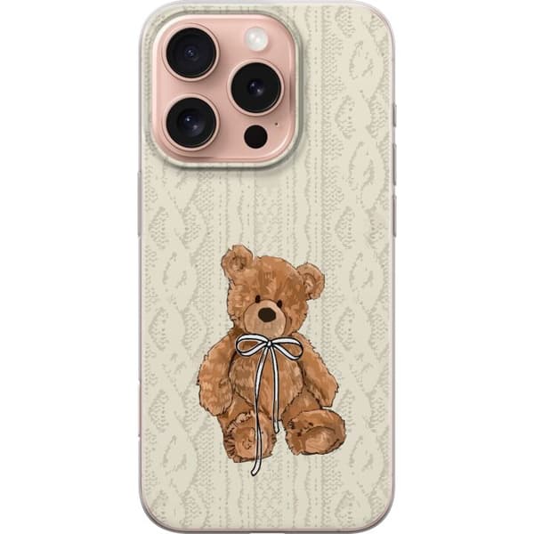 Apple iPhone 16 Pro Gjennomsiktig deksel Liten Bamse – klassisk bamse i enkel design