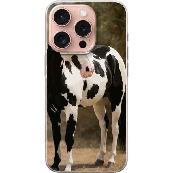 Apple iPhone 16 Pro Genomskinligt Skal Vacker Häst – elegant illustration av hästmotiv