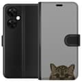 Miniatyrbilde 1 av 3: OnePlus Nord CE3 Lommeboketui Grå Kattblikk - stilren katte design med grå bakgrunn