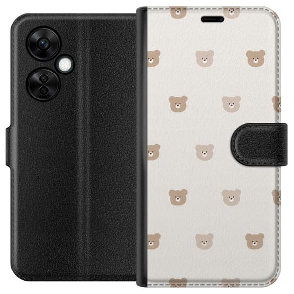 OnePlus Nord CE3 Lommeboketui Teddybakgrunn - søte teddybjørner mot en myk bakgrunn